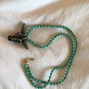 Turquoise Ram Pendant Necklace